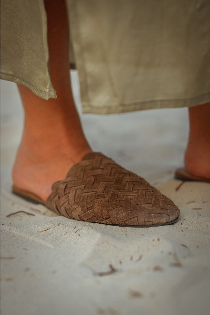 HAND WOVEN SLIP ON FLATS