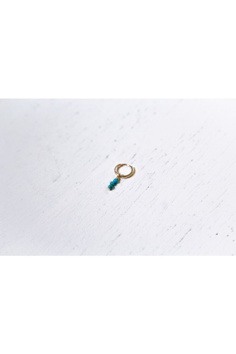 turquoise hoop earring - gold ---