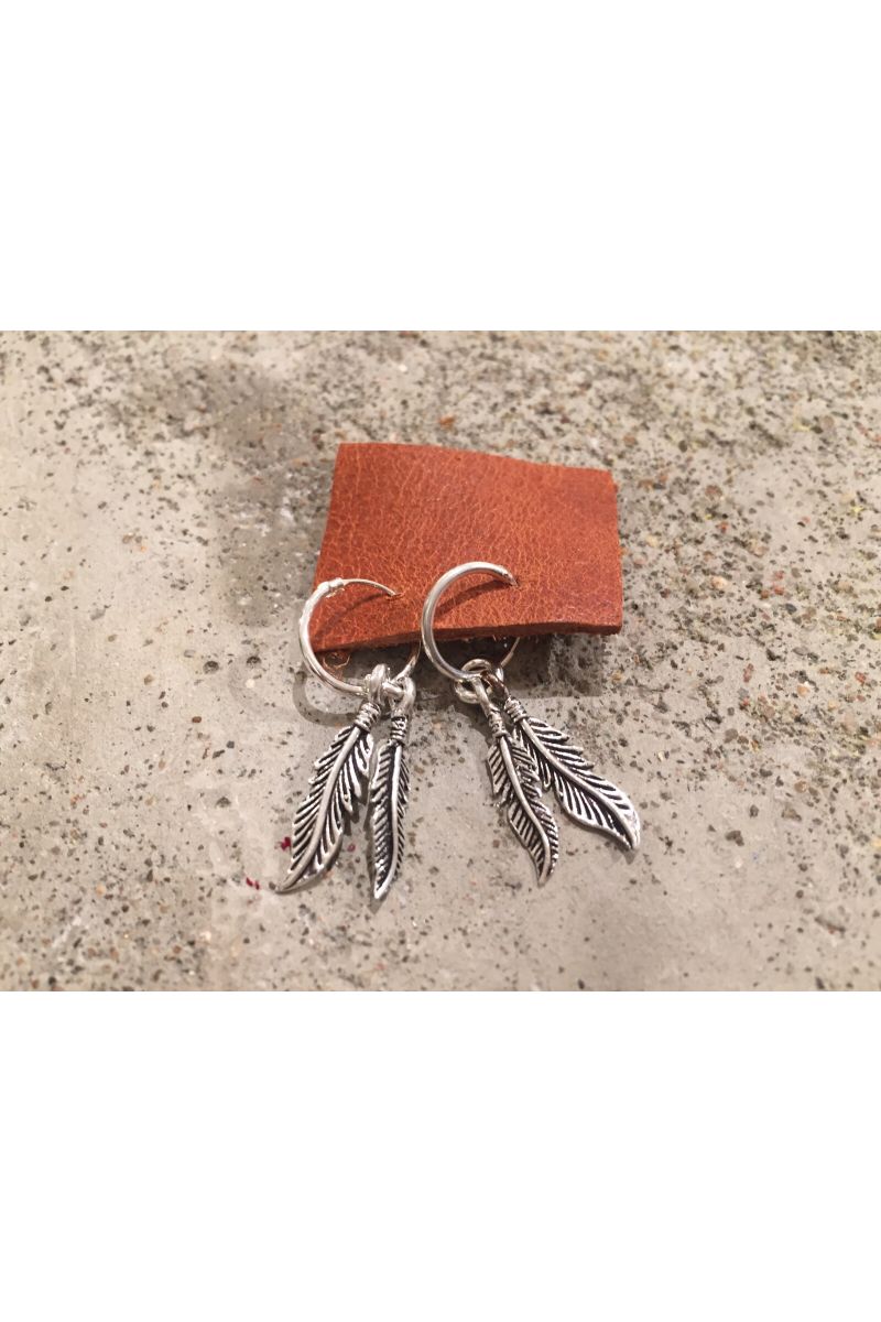 feather hoop earrings