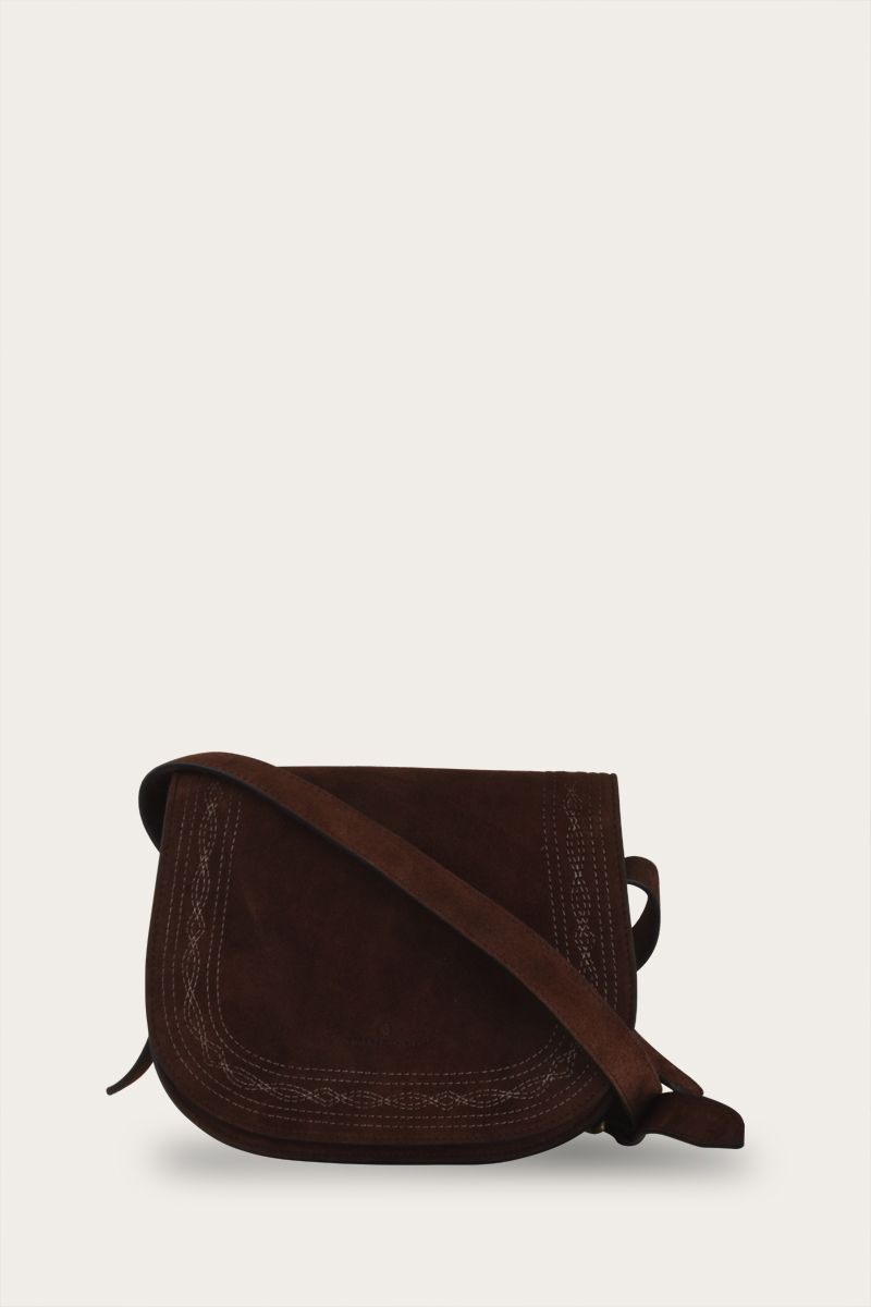 Spanish Embroidery Suede Bag Brown