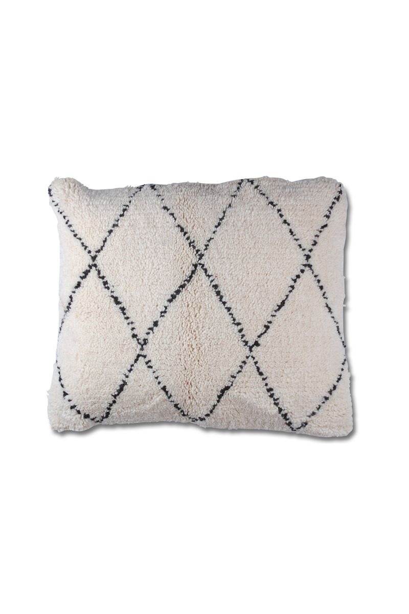 Black White Geometric Beni Ouarain pillow