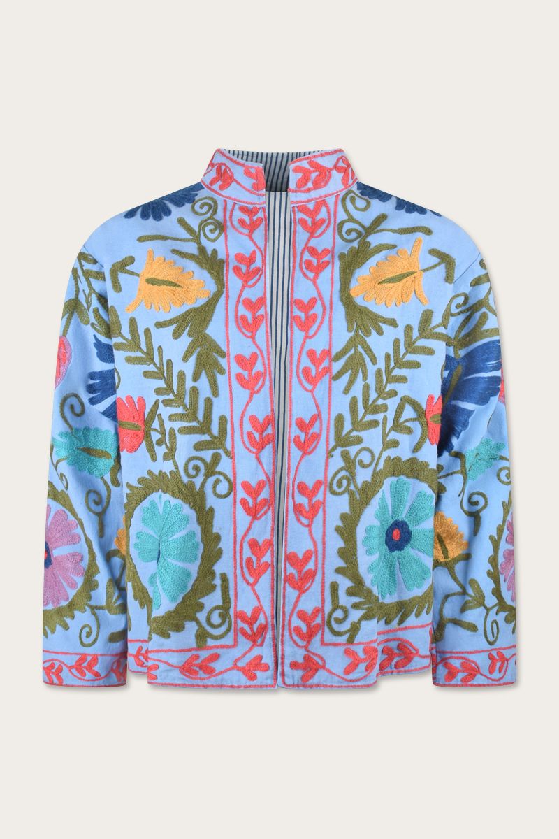 Embroidery Jacket – Blue with red embroidery