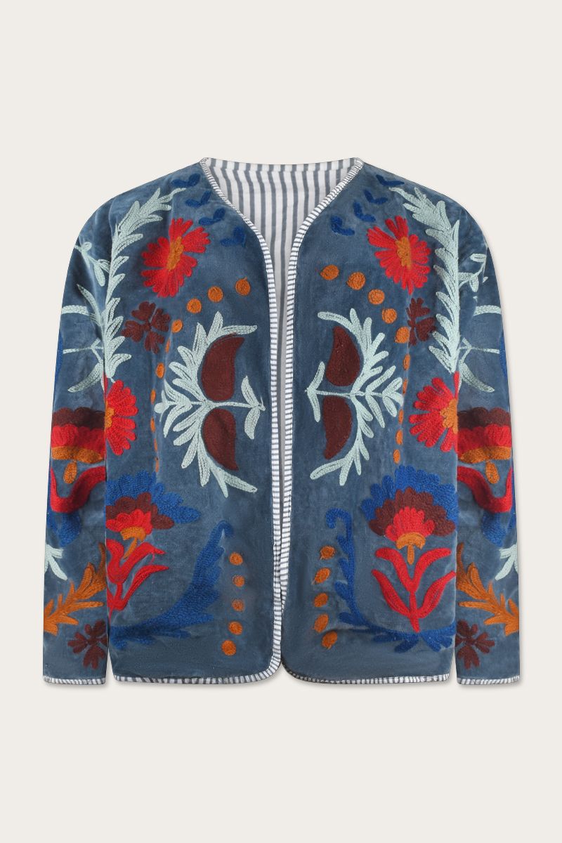  Embroidery Jacket – LOVE black