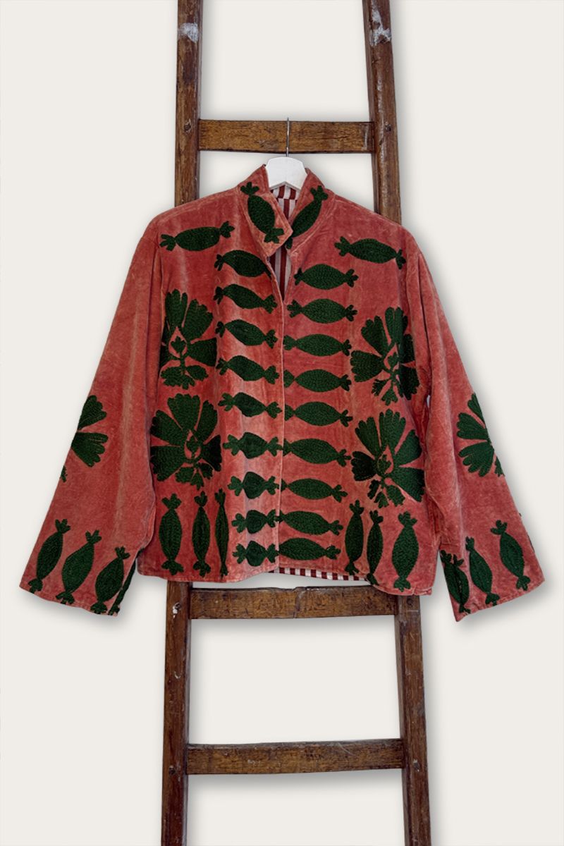 Embroidery Jacket – Pink and green