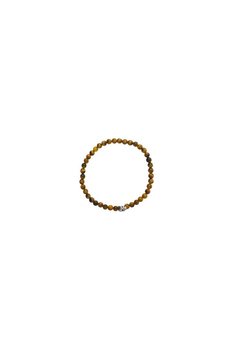 Small Tiger Eye Skull Bracelet
