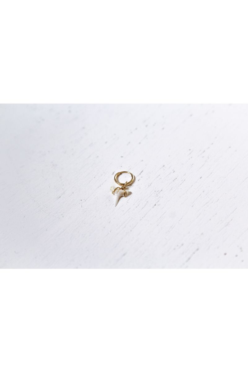 shark tooth (white) earring - gold