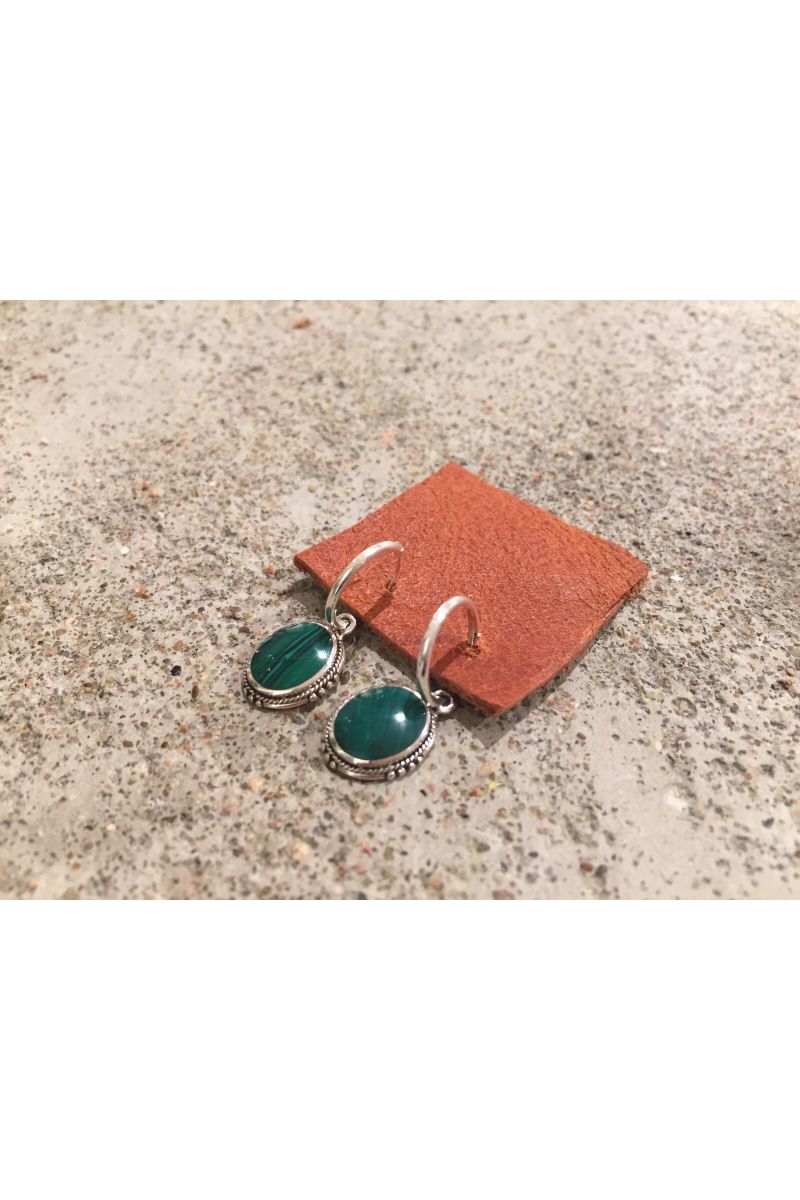 green stone hoops