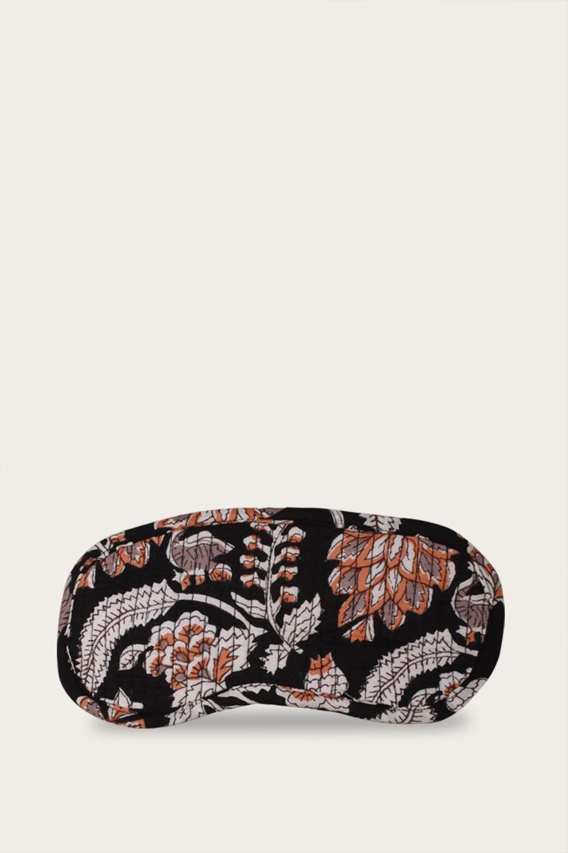 Eye Mask – Black Blockprint Floral