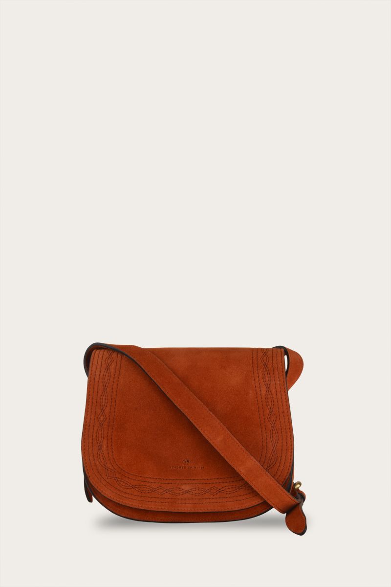Spanish Embroidery Suede Bag Mustard