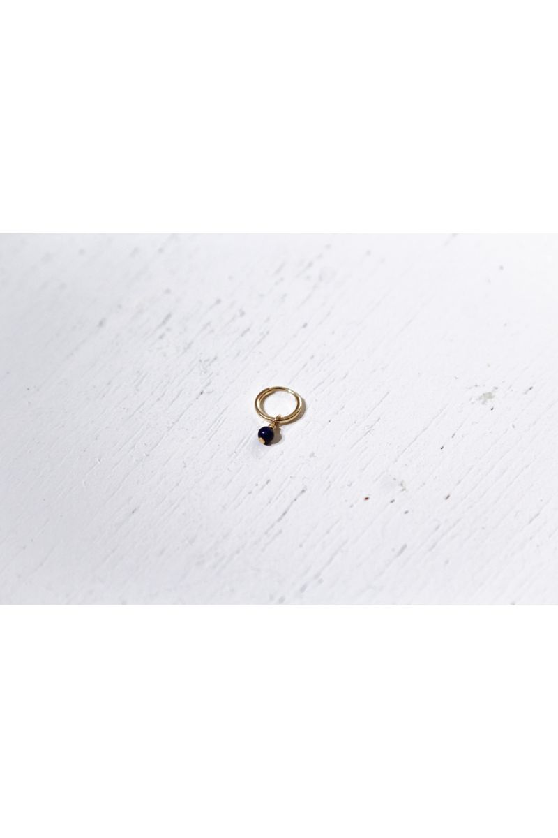 lapis hoop earring- gold -