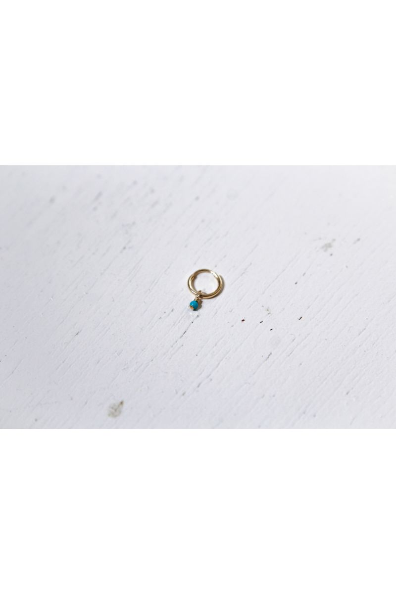 turquoise hoop earring- gold -
