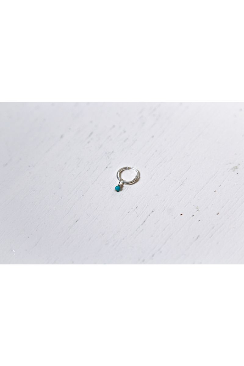 turquoise hoop earring - silver -