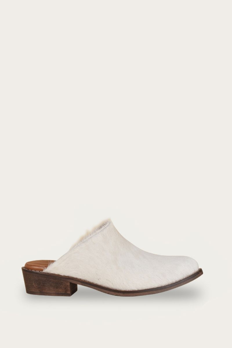 Cowhide mules on sale