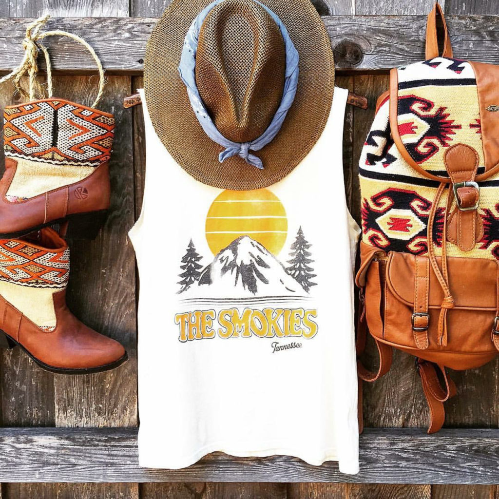 Up for a day of adventuring? You need this outfit then! We paired our unique Inez heeled kilim boots with a cute graphic tank and our favorite travel companion; a huge backpack to fill with all the essentials! By Kindred Spirits, Kiboots